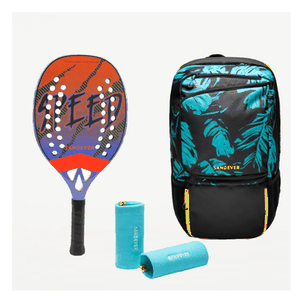 Kit Premium de Beach Tennis: Raquete BTR 990 Speed Pro + Munhequeira BTW 590 Long + Mochila BTBP 900