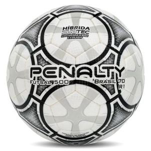 Bola de Futsal Penalty Brasil 70 R1 XXIII - Branco com Preto e Prata