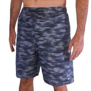 Bermuda Nike 9-Inch Swim Volley Shorts Mens Estampada - Preto com Cinza