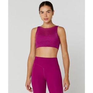Top Feminino Alto Giro Reto Bojo Tule Fitness 2412514