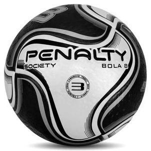 Bola de Futebol Society Penalty 8 N3 XXIV - Branca e Preto