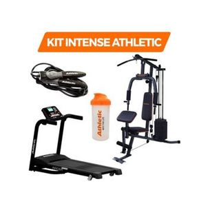 Kit intense Athletic Estação de Musculação + Esteira + Corda + Coqueteleira