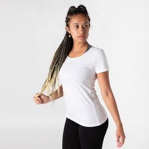 Camiseta Feminina de Ginástica Algodão 100 Domyos