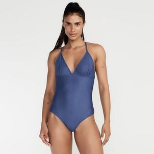 Maiô Feminino de Surf Decote V Olaian Roxa