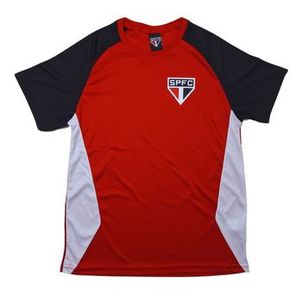 Camiseta São Paulo Torcedor Licenciada Basic Recortes - Vermelho e Preto