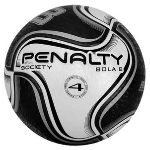 Bola de Futebol Society Penalty 8 N4 XXIV - Branca e Preto