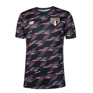 Camisa São Paulo 2024 New Balance Pré Jogo SPFC Masculina - Preta/Vermelha