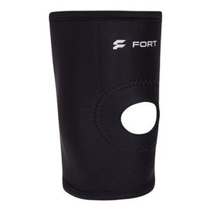 Joelheira Fort com Orifício e Reforço Patelar Neoprene Preta