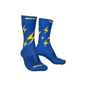 Meia Ciclismo Corrida Esportiva Cano Médio ERT Raios Azul