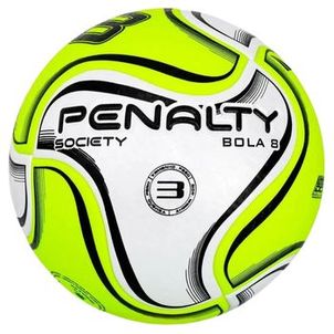 Bola de Futebol Society Penalty 8 N3 XXIV - Branca e Amarelo