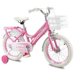 Bicicleta KRW Infantil Aro 16 Lara Menina Aço Carbono Freio V-Brake com Rodas Laterais F16