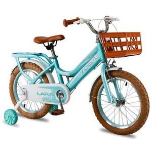 Bicicleta KRW Infantil Aro 16 Lara Menina Aço Carbono Freio V-Brake com Rodas Laterais F16