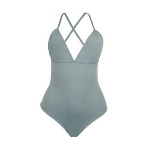 Maiô Feminino de Surf Decote V Olaian Verde-militar