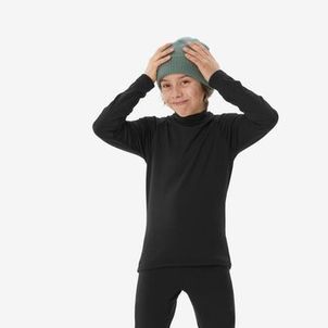 Blusa Segunda Pele Infantil Ski 500 Timeless Térmica Preta