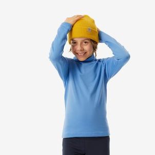 Blusa Segunda Pele Infantil Ski 500 Gola Térmica Azul