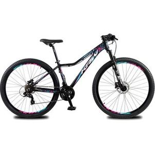 Bicicleta aro 29 KRW Alumínio 24 Velocidades Marchas Freio Hidráulico Suspensão C/ Trava Ombro KR3