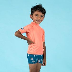 Camiseta Infantil Natação Proteção UV Nabaiji Coral