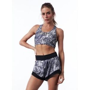 Short Duplo Colcci Feminino 00300 Nylon Estampado Preto