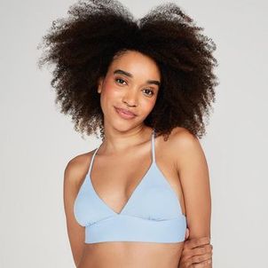 Biquíni Sutiã feminino de Surf Triângulo Olaian Azul-claro