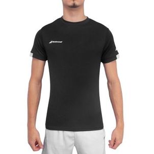 Camiseta Babolat Play Neck Tee Preta e Branca