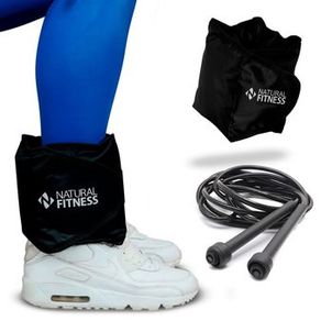 Kit Caneleira de Peso 1kg a 5kg Academia + Corda de Pular