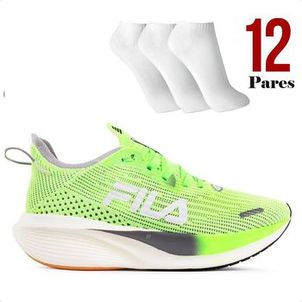 Kit Tênis Fila Racer Carbon 2 Masculino + 12 Pares de Meias