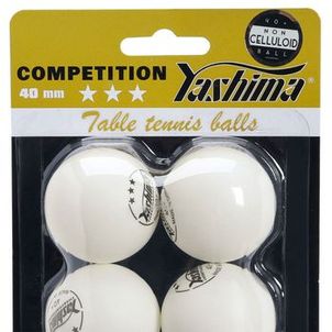 Bola de Tênis de Mesa Yashima 3 Estrelas PVC Com 06 Unidades Branca