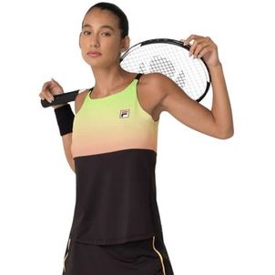 Regata Fila Backspin Cami Tank Top Feminina - Preta/Laranja