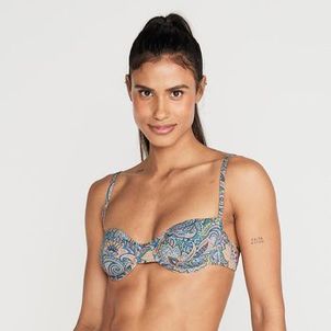 Biquíni feminino Sutiã Meia Taça de Surf Olaian Verde-floral