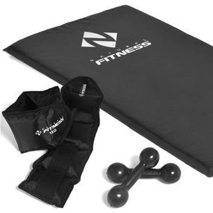 Kit Colchonete Profissional + Par halteres de 2kg + Par de caneleiras de 1kg Academia Treino Em Casa