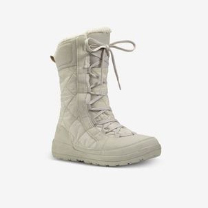 Bota Feminina de Ski SH500 Impermeável Bege-gelo