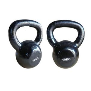Kit 2 Halteres Kettlebell em ferro fundido Pelegrin PEL-10KB Emborrachado 10kg - Preto