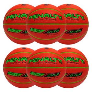 Kit 6 Bolas Basquete Penalty 6.8 Crossover X Feminina
