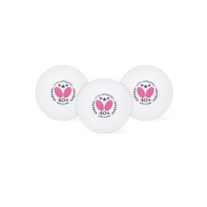 Bolas de Tênis de Mesa Butterfly G40+ 3 Estrelas - (Embalagem com 3 Bolas Brancas)