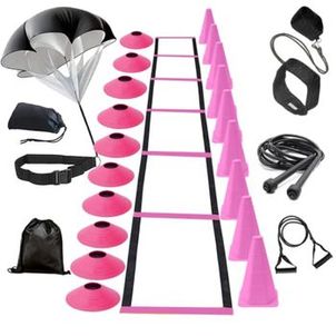 Kit Funcional Agilidade Cone + Argola Hexagonal + Elastico Para Perna Treino Esportes Futebol Futsal