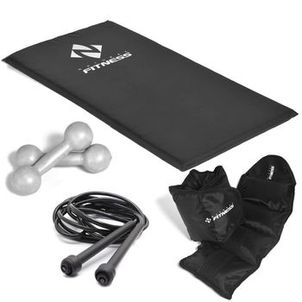 Kit Colchonete - 20mm + Halteres de 4kg + Caneleiras de 4kg + Corda de Pular