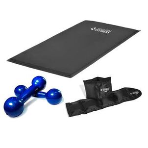 Kit Colchonete - 20mm + Halteres de 1kg + Caneleiras de 1kg