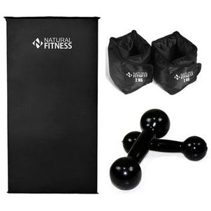 Kit Colchonete - 20mm + Halteres de 1kg + Caneleiras de 2kg