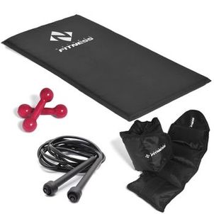 Kit Colchonete - 20mm + Halteres de 2kg + Caneleiras de 4kg + Corda de Pular