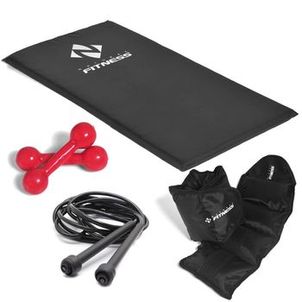 Kit Colchonete - 20mm + Halteres de 3kg + Caneleiras de 3kg + Corda de Pular
