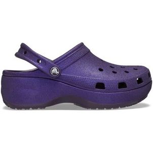 Sandália crocs plataform glitter clog  dark iris