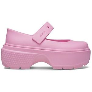 Sandália crocs stomp mary jane pink tweed/pink tweed