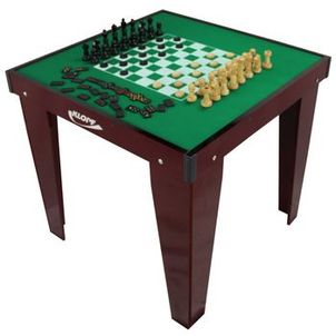 Mesa Completa Com Damas, Dominó E Xadrez Cód. 1078119116