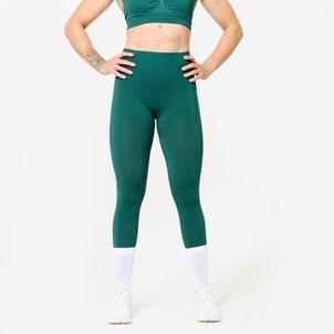 Legging Feminina - sem costura Domyos Verde-escuro
