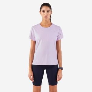 Camiseta Feminina de Corrida Run 500 Dry Lavanda
