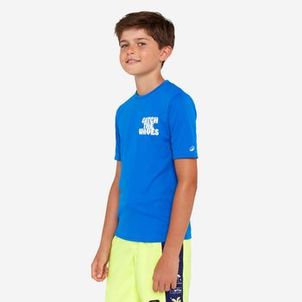 Camiseta Infantil Com Proteção Solar Uv50+ Printed Azul