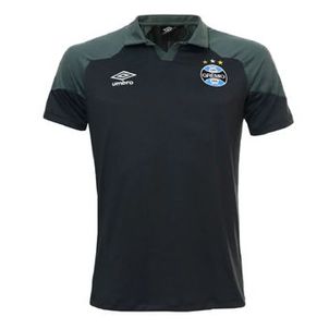 Camisa Polo Grêmio 23 Umbro Viagem Masculina - Preta/Grafite