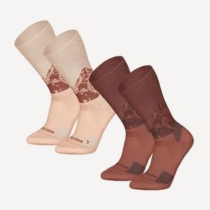 Meias quentes para trilha SH500 Mid - Pacote com 2 pares Marrom