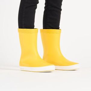 Bota infantil impermeável de chuva 100 tribord Amarelo