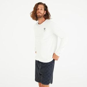 Camiseta masculina de proteção solar de surf Print ML Olaian